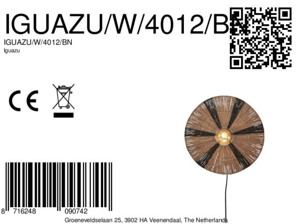 Boheemse ronde naturel zwarte wandlamp GOOD&MOJO Iguazu - Image 11