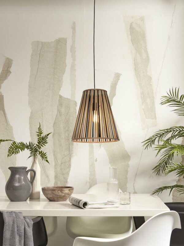 Conische bamboe hanglamp naturel/zwart L GOOD&MOJO Merapi - Image 2