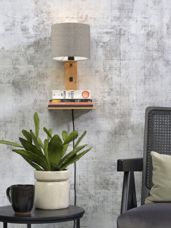 Loodgrijze plateau wandlamp naturel GOOD&MOJO Andes - Image 5