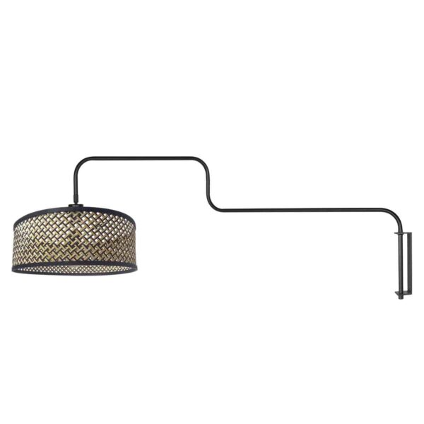 Wandlamp naturel bamboe trendy zwart Steinhauer Bloeba - Image 2