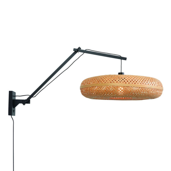 Boheemse wandlamp naturel zwart bamboe GOOD&MOJO Palawan