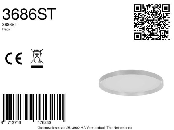 Plafondlamp rond met stalen rand Flady Steinhauer - Image 10