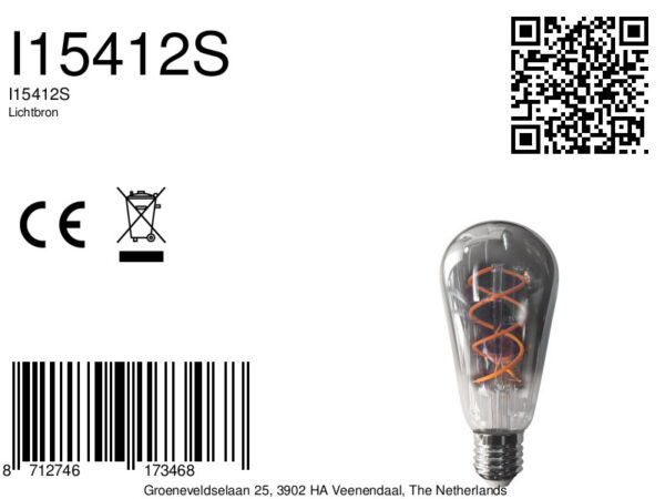 Dimbare langwerpige rookglazen lichtbron E27 Mexlite - Image 6