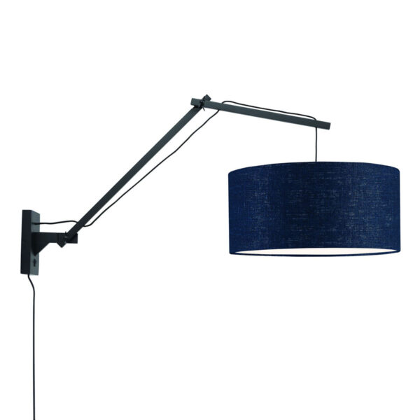 Blauwe wandlamp dubbelgewricht breed GOOD&MOJO Andes