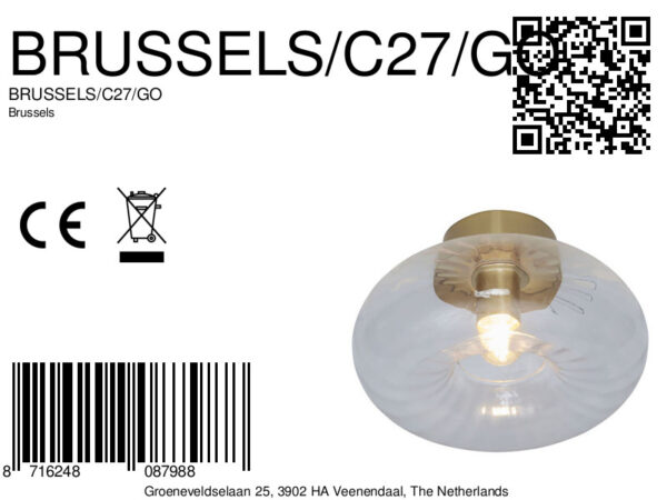 Gouden klassieke glazen plafonnière It's About RoMi Brussels - Image 7