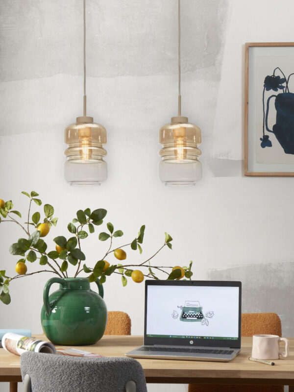 Metaal glas hanglamp klassiek naturel It's About RoMi Verona - Image 5