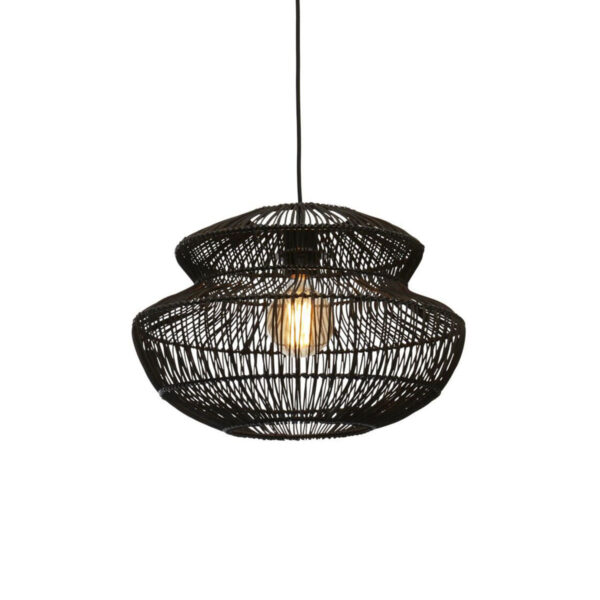 Zwarte rotan metalen hanglamp bohemien GOOD&MOJO Zanzibar