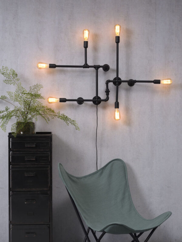 Metalen wandlamp zwart retro It's About RoMi Nashville - Image 2