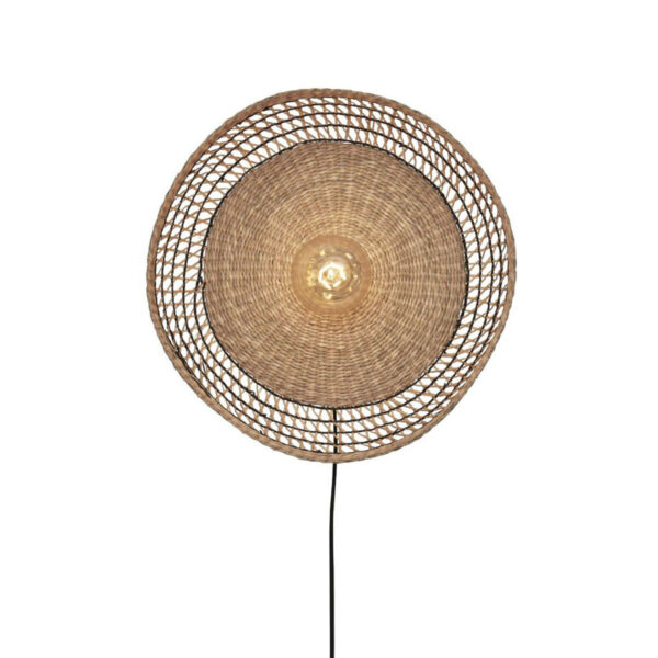 Zwarte wandlamp metaal seagrass bohemian GOOD&MOJO Pantanal