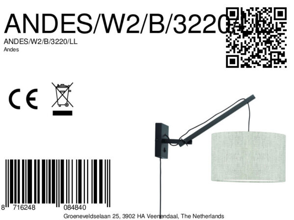 Witgrijze wandlamp enkelgewricht GOOD&MOJO Andes - Image 6
