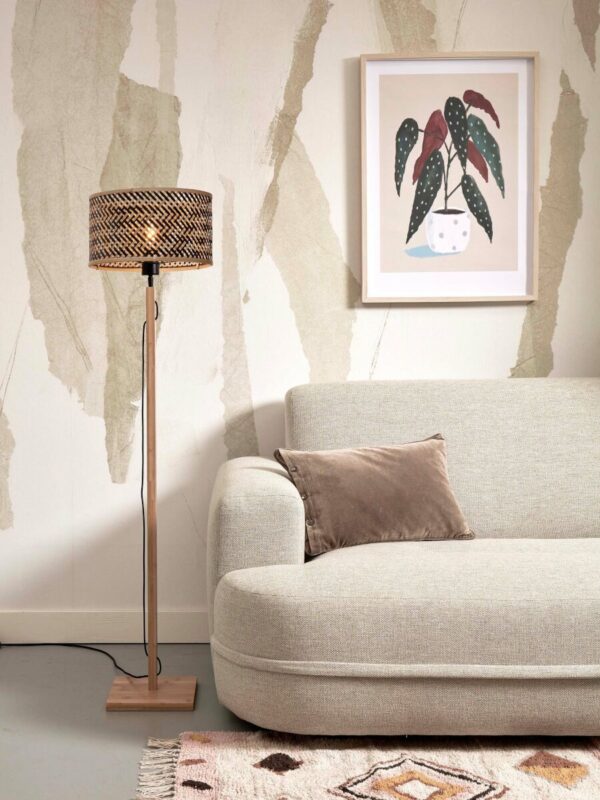 Boheems zwart naturel vloerlamp rond GOOD&MOJO Java - Image 2