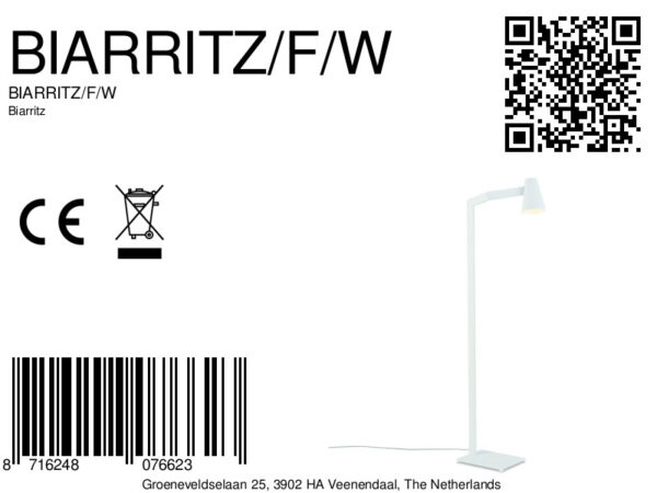 Wit metalen draaibare vloerlamp It's About RoMi Biarritz - Image 7