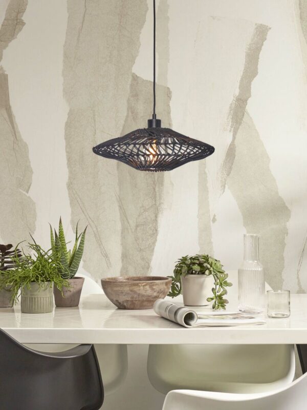 Rotan-metaal bohemian zwarte hanglamp GOOD&MOJO Zanzibar - Image 2