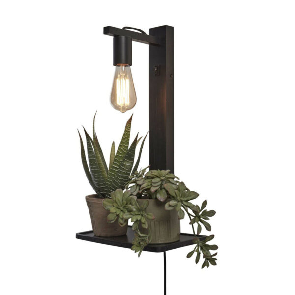 Moderne bamboe wandlamp zwart GOOD&MOJO Flores