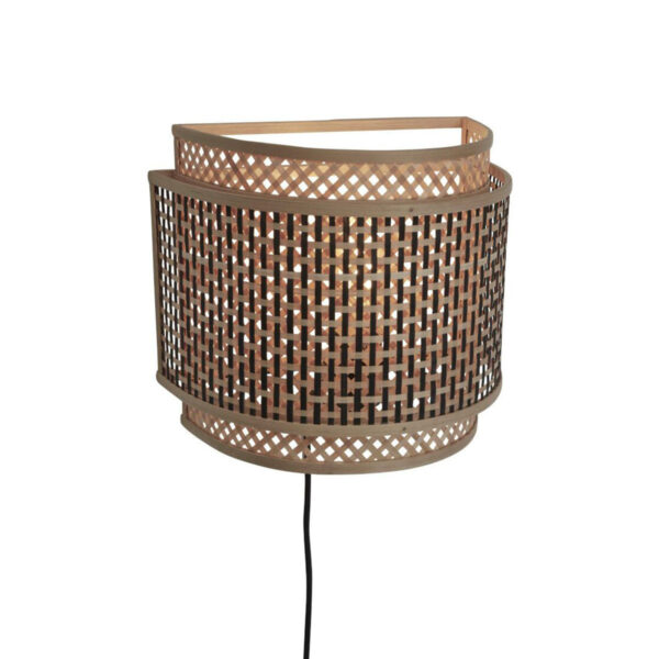 Bamboe bohemian wandlamp naturel zwart GOOD&MOJO Bhutan