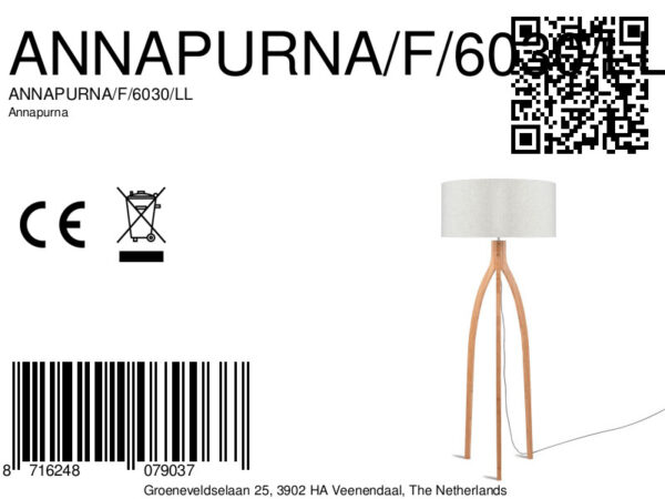 Witgrijze vloerlamp kruk klein GOOD&MOJO Annapurna - Image 7