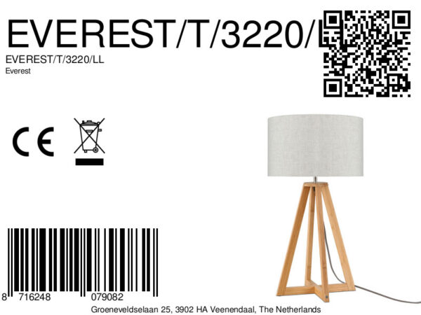 Witgrijze tafellamp 3-hoek GOOD&MOJO Everest - Image 6