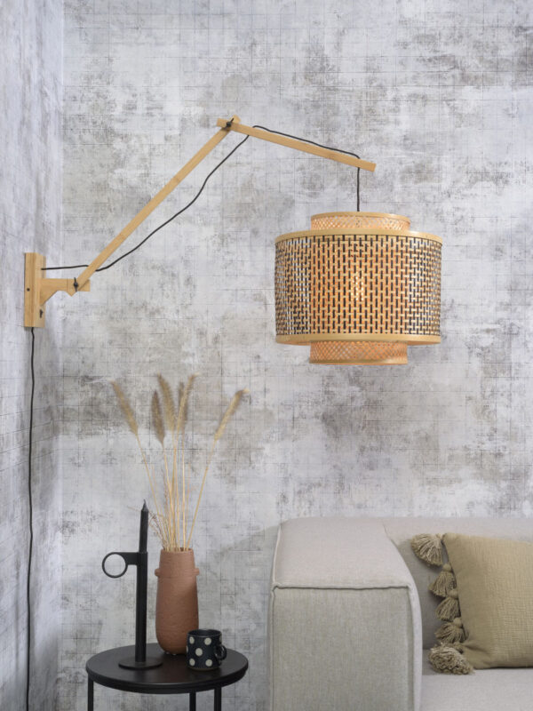 Wandlamp naturel bamboe knikarm GOOD&MOJO Bhutan - Image 2