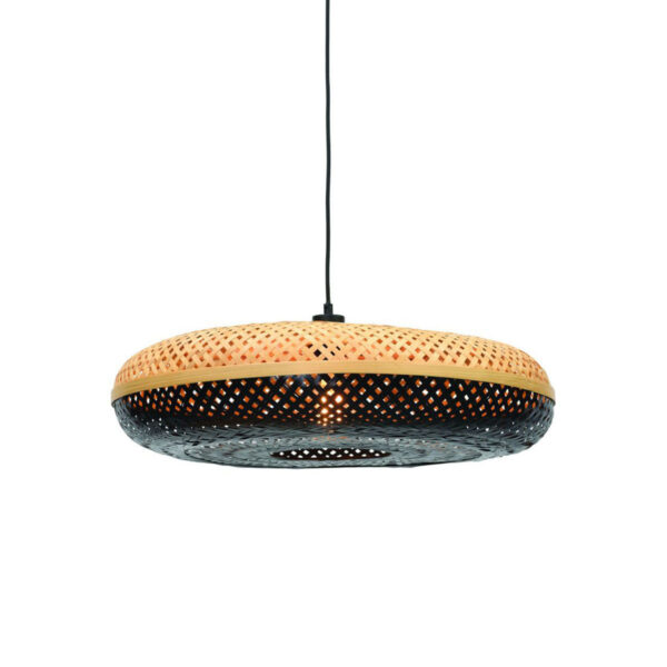 Zwart naturel hanglamp bamboe bohemian GOOD&MOJO Palawan