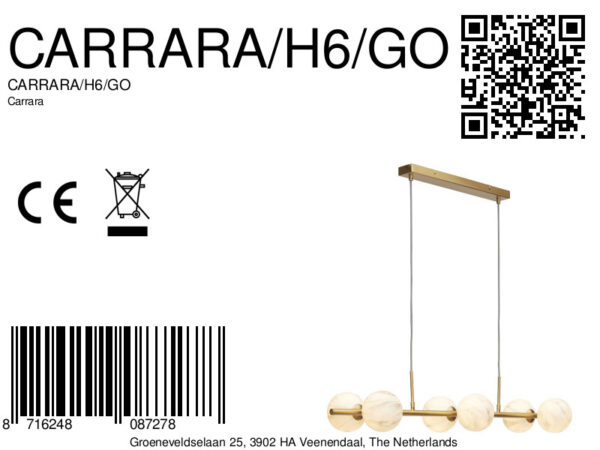 Goudkleurige hanglamp 6-dessinbol trapeze It's About RoMi Carrara - Image 8