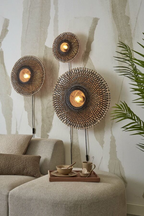 Bohemian bamboe wandlamp naturel/zwart S GOOD&MOJO Kalimantan - Image 5