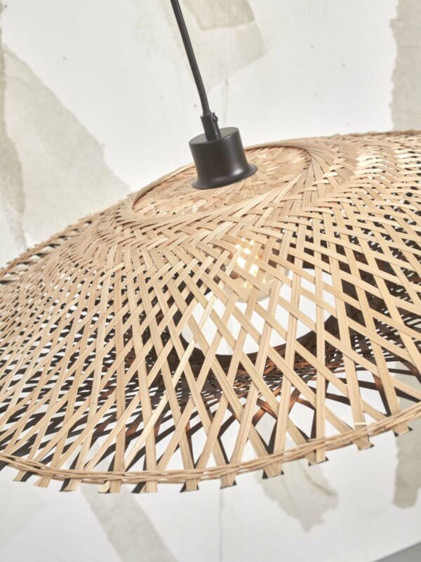 Naturel/zwarte schotelvorm bamboe hanglamp L GOOD&MOJO Kalimantan - Image 7