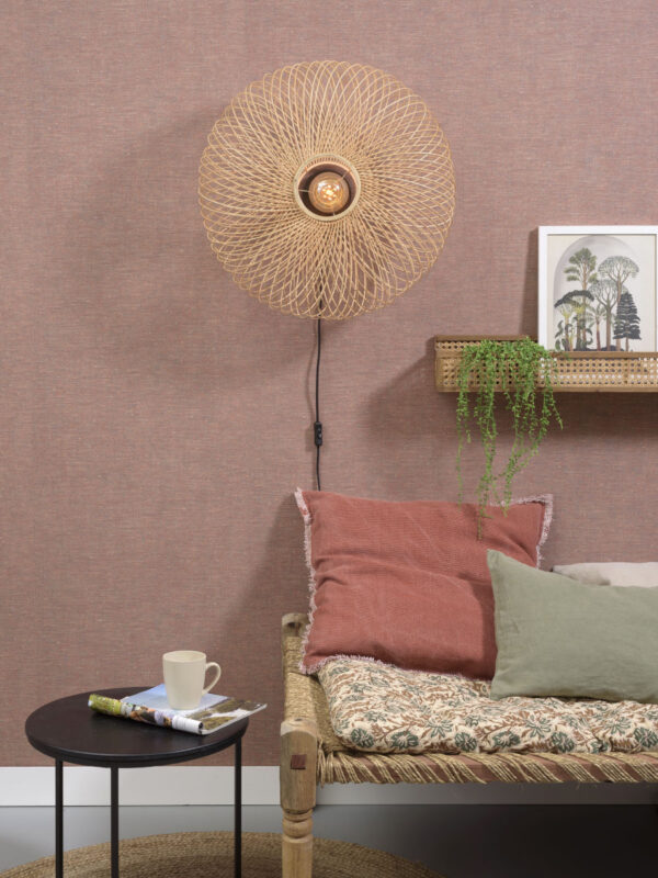 Naturel-zwarte bohemien bamboe wandlamp GOOD&MOJO Cango - Image 5