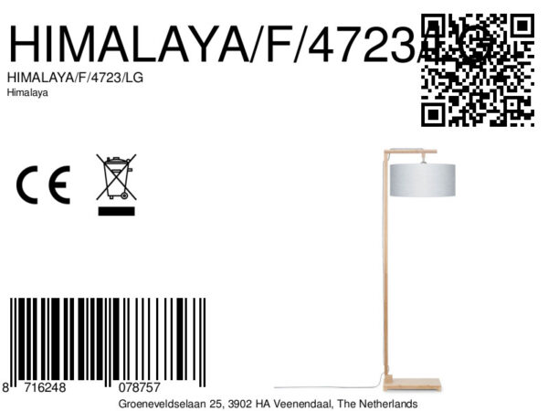 Linnen grijze vloerlamp Scandinavisch GOOD&MOJO Himalaya - Image 8