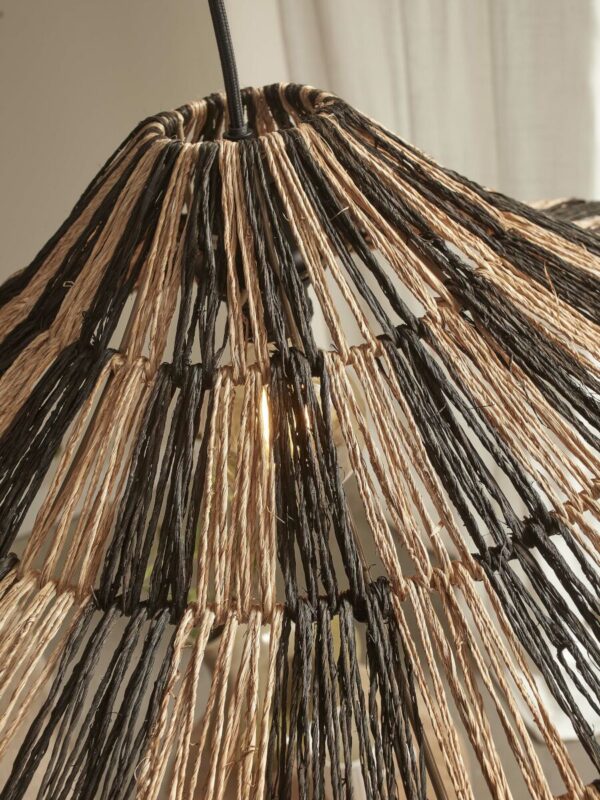 Hoedvormige hanglamp naturel/zwart riet GOOD&MOJO Cuzco - Image 5