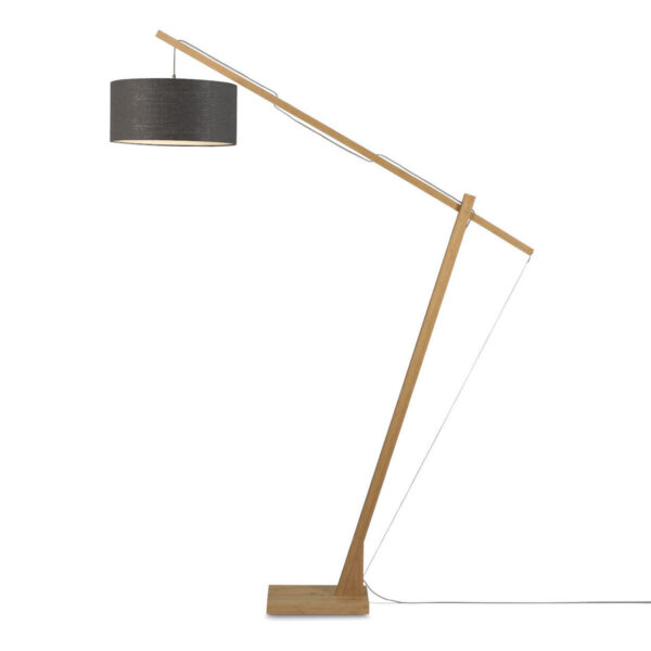 Bamboe/linnen vloerlamp donkergrijze kap GOOD&MOJO Montblanc