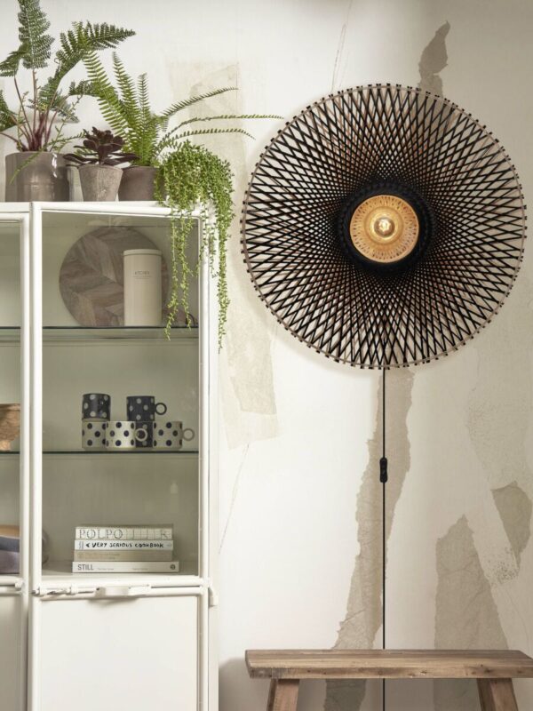 Naturel/zwarte bohemian bamboe wandlamp L GOOD&MOJO Kalimantan - Image 9