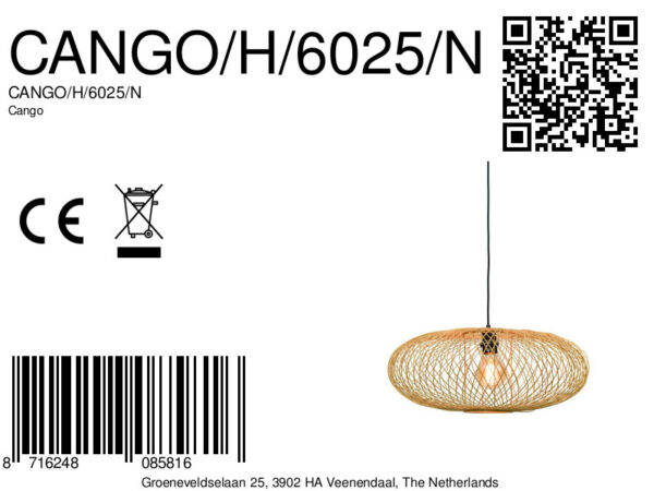 Naturel-bamboe zwarte bohemian hanglamp GOOD&MOJO Cango - Image 13