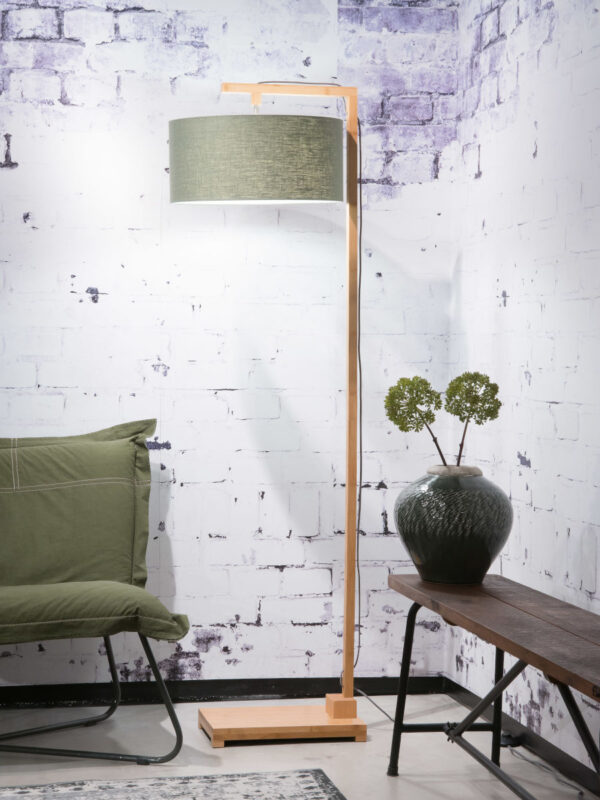 Bamboe vloerlamp groen linnen Scandinavisch GOOD&MOJO Himalaya - Image 2