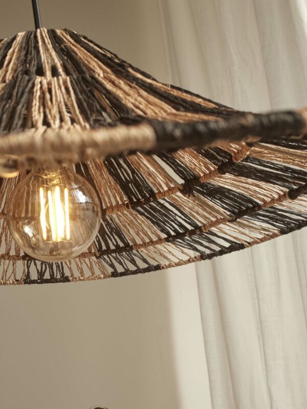 Hoedvormige hanglamp naturel/zwart riet GOOD&MOJO Cuzco - Image 4
