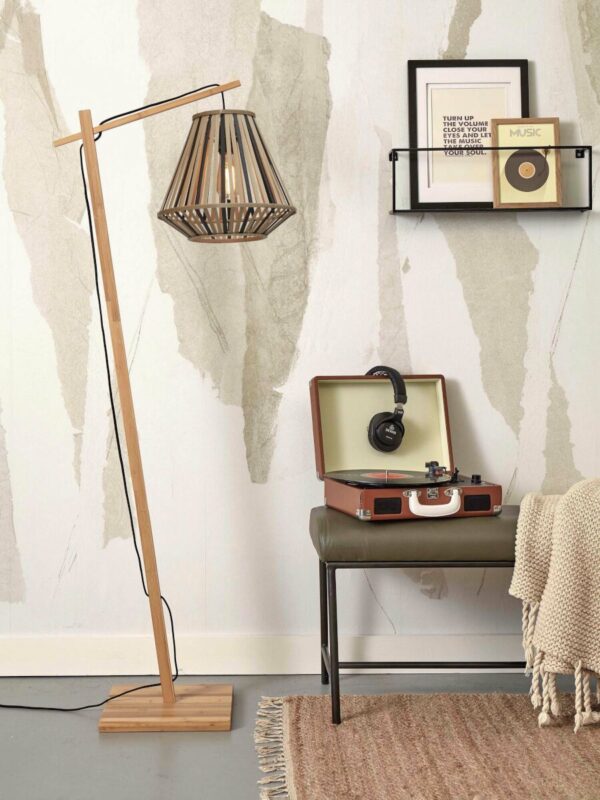 Lantaarn vloerlamp naturel/zwart bamboe GOOD&MOJO Merapi - Image 5