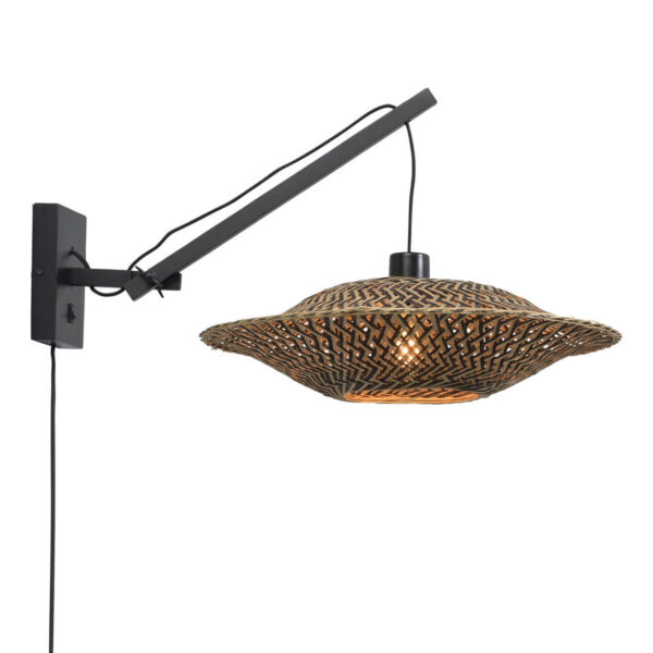 Wandlamp ufo hefboom zwart GOOD&MOJO Bali