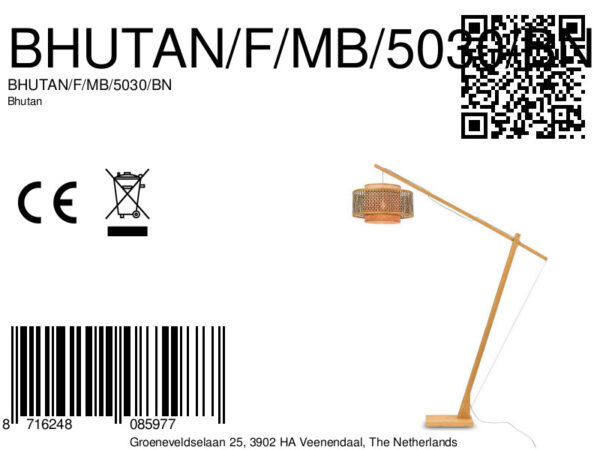 Naturel bamboe vloerlamp knikarm L GOOD&MOJO Bhutan - Image 13
