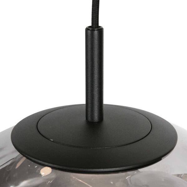Zwarte design hanglamp 5-lichts LED rookglas Steinhauer Bollique - Image 5