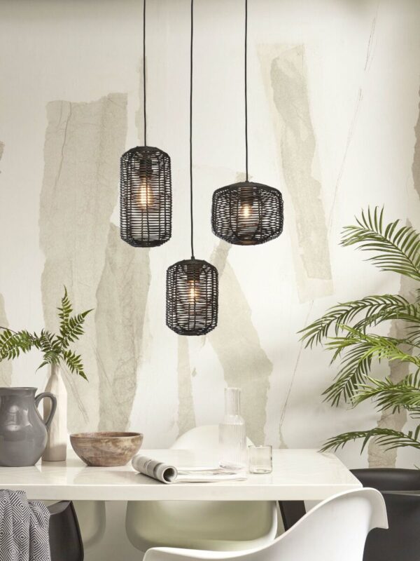 Bohemian vloerlamp zwart metaal rotan GOOD&MOJO Tanami - Image 11