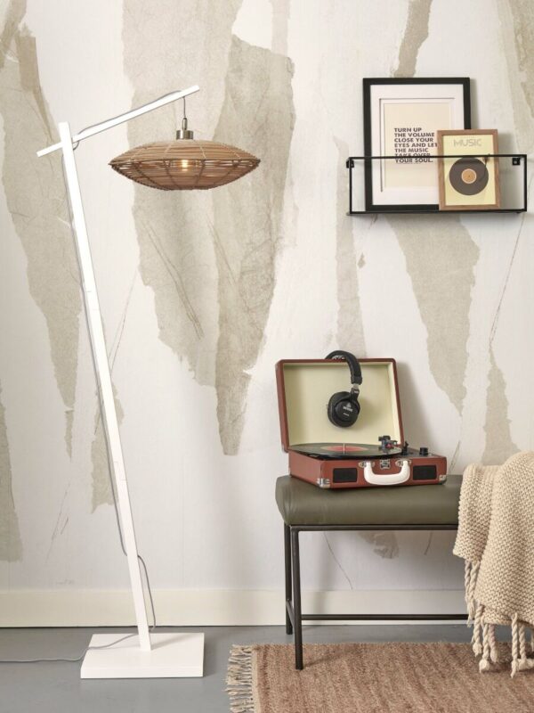 Bohemian schotelvormige vloerlamp naturel rotan GOOD&MOJO Tanami - Image 5