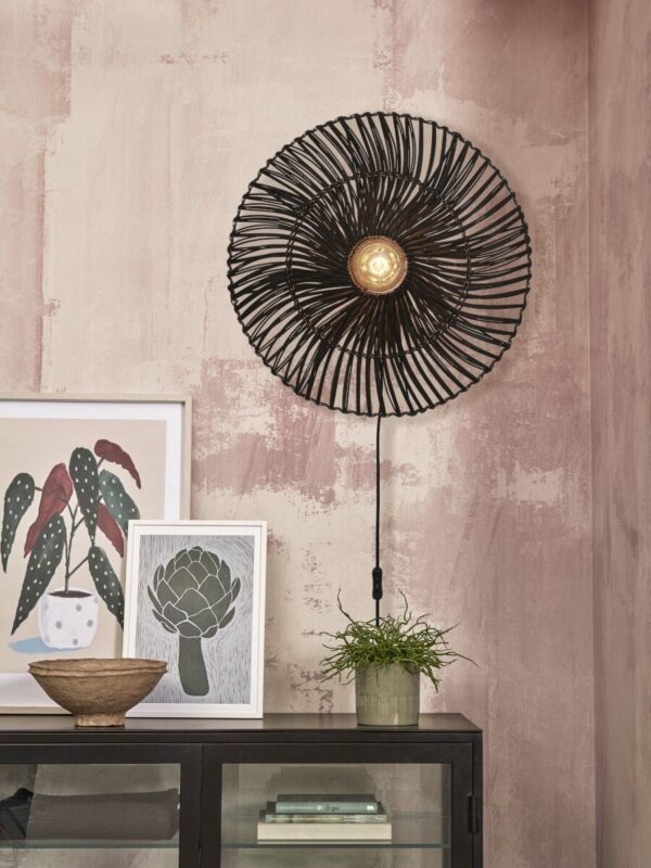 Zwarte rotan wandlamp bohemian metaal GOOD&MOJO Zanzibar - Image 2