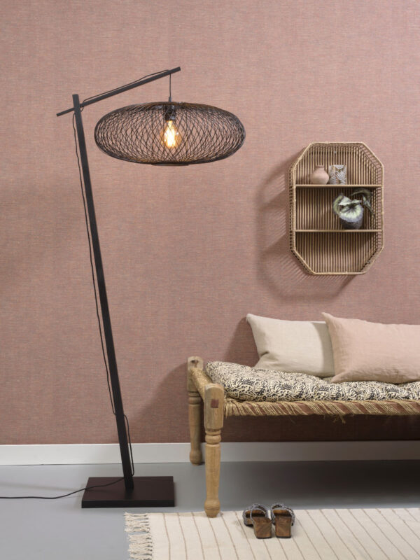 Bohemian bamboe naturel-zwarte vloerlamp GOOD&MOJO Cango - Image 5