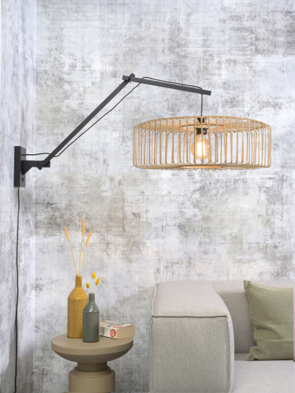 Zwart-naturel bohemian bamboe wandlamp GOOD&MOJO Bromo - Image 2
