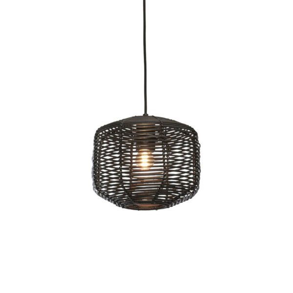 Bohemian vloerlamp zwart metaal rotan GOOD&MOJO Tanami