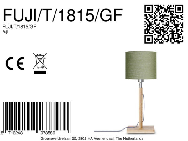 Scandinavische groene tafellamp linnen bamboe GOOD&MOJO Fuji - Image 5