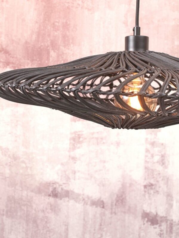 Vloerlamp zwart-rotan rond bohemian GOOD&MOJO Zanzibar - Image 6