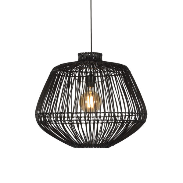 Zwart rotan organische hanglamp GOOD&MOJO Madagascar