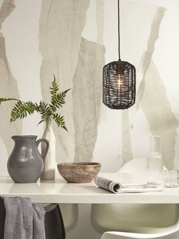 Zwart rotan bohemien hanglamp metaal GOOD&MOJO Tanami - Image 2