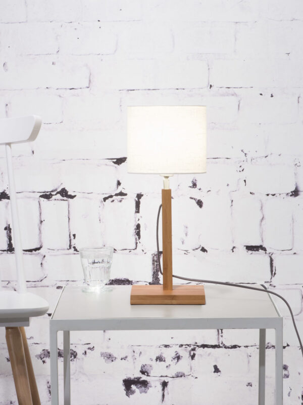 Witte linnen Scandinavische tafellamp GOOD&MOJO Fuji - Image 2