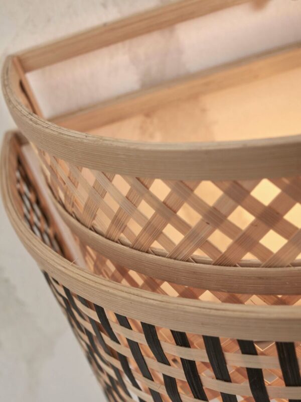Bamboe bohemian wandlamp naturel zwart GOOD&MOJO Bhutan - Image 6
